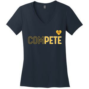 Funny Compete For Pete Women's V-Neck T-Shirt