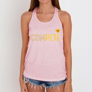 Funny Compete For Pete Women's Knotted Racerback Tank