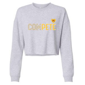 Funny Compete For Pete Cropped Pullover Crew