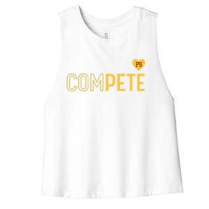 Funny Compete For Pete Women's Racerback Cropped Tank