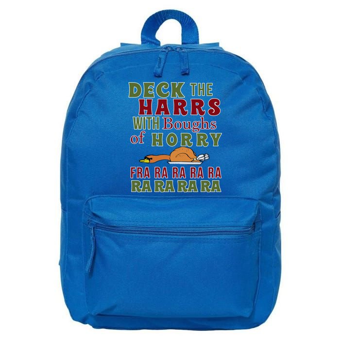 Funny Christmas Funny Deck The Harrs Fra Ra Ra Meaningful Gift 16 in Basic Backpack