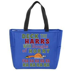 Funny Christmas Funny Deck The Harrs Fra Ra Ra Meaningful Gift Zip Tote Bag