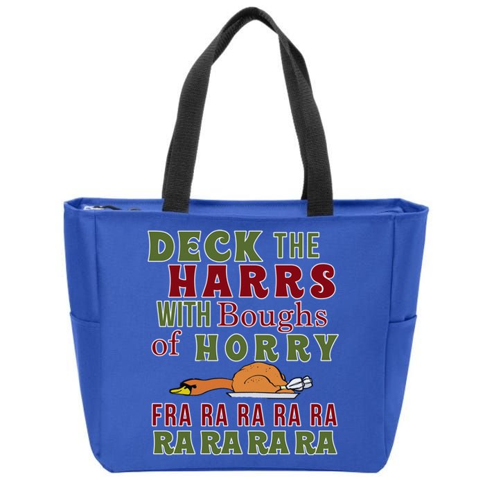 Funny Christmas Funny Deck The Harrs Fra Ra Ra Meaningful Gift Zip Tote Bag