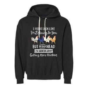 Funny Chicken Farmer Women Men Getting A Lot Chickens Garment-Dyed Fleece Hoodie