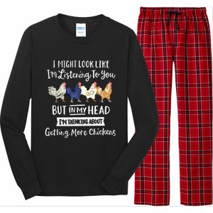 Funny Chicken Farmer Women Men Getting A Lot Chickens Long Sleeve Pajama Set