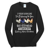 Funny Chicken Farmer Women Men Getting A Lot Chickens Tall Long Sleeve T-Shirt