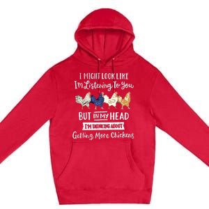 Funny Chicken Farmer Women Men Getting A Lot Chickens Premium Pullover Hoodie