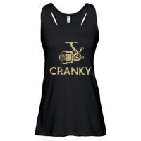 Funny Cranky Fishing Reel Pun Humor Fishermen Ladies Essential Flowy Tank