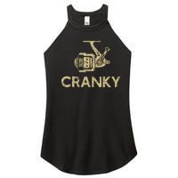 Funny Cranky Fishing Reel Pun Humor Fishermen Women's Perfect Tri Rocker Tank