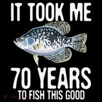 Funny Crappie Fishing 70th Birthday 70 Years To Fish Great Stripe Pom Pom Beanie