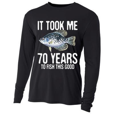 Funny Crappie Fishing 70th Birthday 70 Years To Fish Great Cooling Performance Long Sleeve Crew