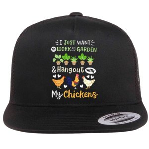 Funny Chicken For Men Women Gardening Chicken Lovers Garden Flat Bill Trucker Hat