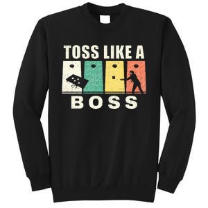 Funny Cornhole For Men Women Toss Like A Boss Dad Sweatshirt