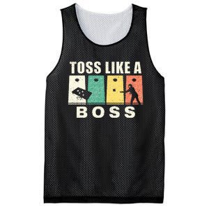 Funny Cornhole For Men Women Toss Like A Boss Dad Mesh Reversible Basketball Jersey Tank