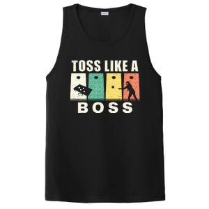 Funny Cornhole For Men Women Toss Like A Boss Dad PosiCharge Competitor Tank