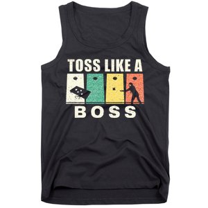 Funny Cornhole For Men Women Toss Like A Boss Dad Tank Top