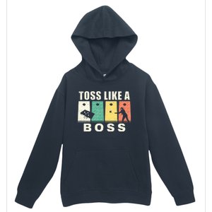 Funny Cornhole For Men Women Toss Like A Boss Dad Urban Pullover Hoodie