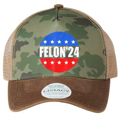 Felon24 Convicted Felon Pro Trump 2024 Legacy Tie Dye Trucker Hat