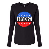 Felon24 Convicted Felon Pro Trump 2024 Womens Cotton Relaxed Long Sleeve T-Shirt