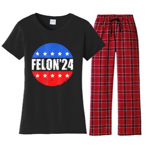 Felon24 Convicted Felon Pro Trump 2024 Women's Flannel Pajama Set