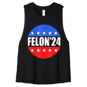 Felon24 Convicted Felon Pro Trump 2024 Women's Racerback Cropped Tank