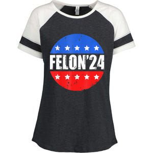 Felon24 Convicted Felon Pro Trump 2024 Enza Ladies Jersey Colorblock Tee