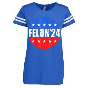 Felon24 Convicted Felon Pro Trump 2024 Enza Ladies Jersey Football T-Shirt