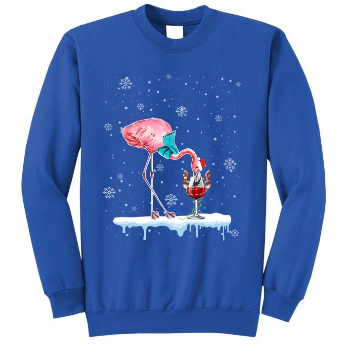 Funny Christmas Flamingo Hat Santa Wine Reindeer Ing Gift Sweatshirt