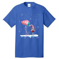 Funny Christmas Flamingo Hat Santa Wine Reindeer Ing Gift Tall T-Shirt