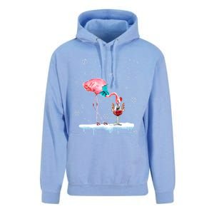 Funny Christmas Flamingo Hat Santa Wine Reindeer Ing Gift Unisex Surf Hoodie