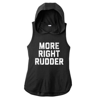 Funny CFI Flight Instructor More Right Rudder Premium Ladies PosiCharge Tri-Blend Wicking Draft Hoodie Tank