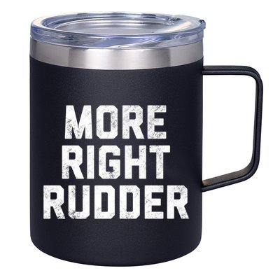 Funny CFI Flight Instructor More Right Rudder Premium 12oz Stainless Steel Coffee Mug