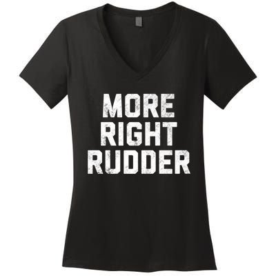 Funny CFI Flight Instructor More Right Rudder Premium Women's V-Neck T-Shirt