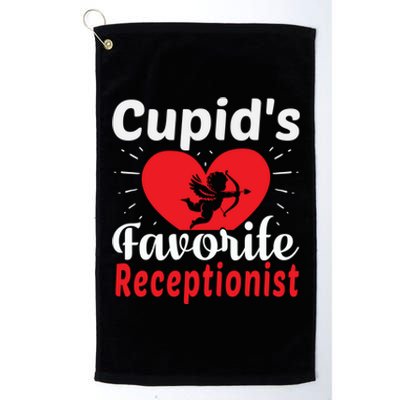 Funny Cupid's Favorite Receptionist Valentine's Day Gift Platinum Collection Golf Towel