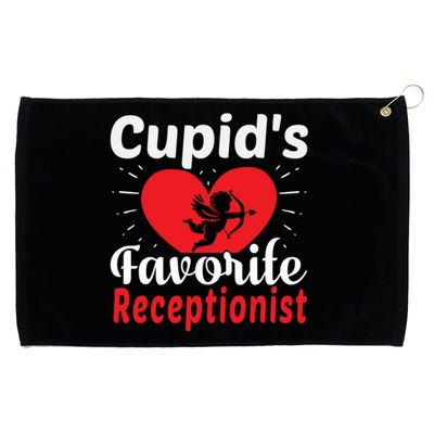 Funny Cupid's Favorite Receptionist Valentine's Day Gift Grommeted Golf Towel