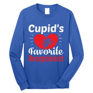 Funny Cupid's Favorite Receptionist Valentine's Day Gift Long Sleeve Shirt