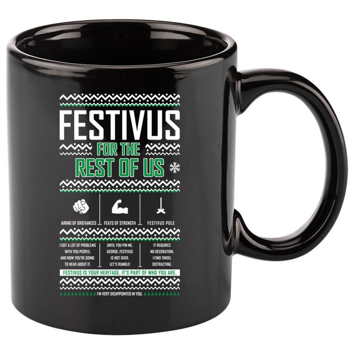 Festivus Classic 11oz C Handle Ceramic Mug
