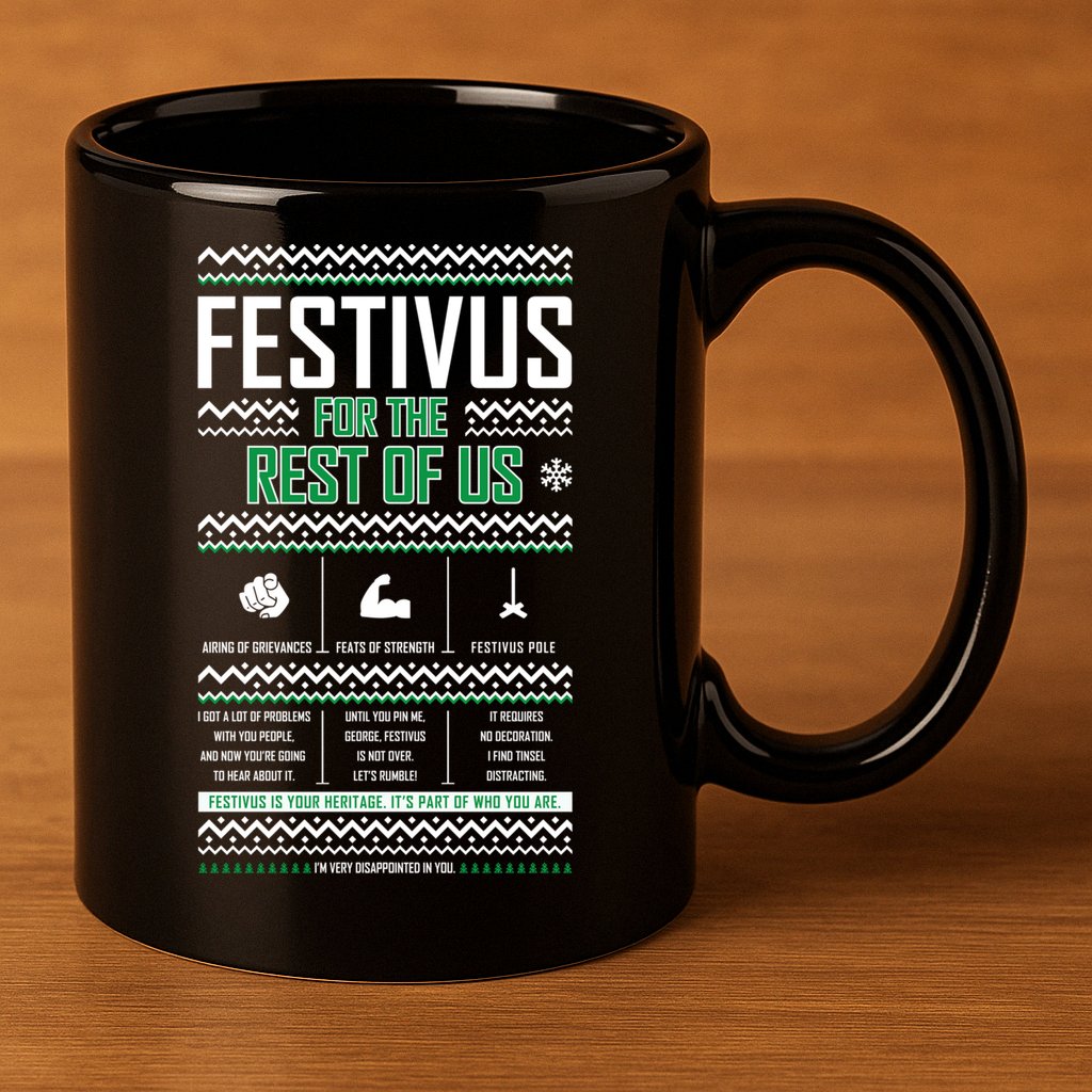 Festivus Classic 11oz C Handle Ceramic Mug