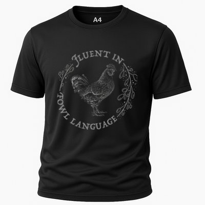 Funny Chicken Fluent In Fowl Language Retro Style Performance Shirt