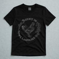 Funny Chicken Fluent In Fowl Language Retro Style T-Shirt