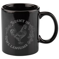 Funny Chicken Fluent In Fowl Language Retro Style 11oz C Handle Ceramic Mug