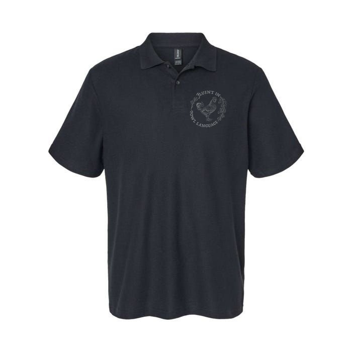 Funny Chicken Fluent In Fowl Language Retro Style Polo