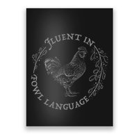 Funny Chicken Fluent In Fowl Language Retro Style Poster