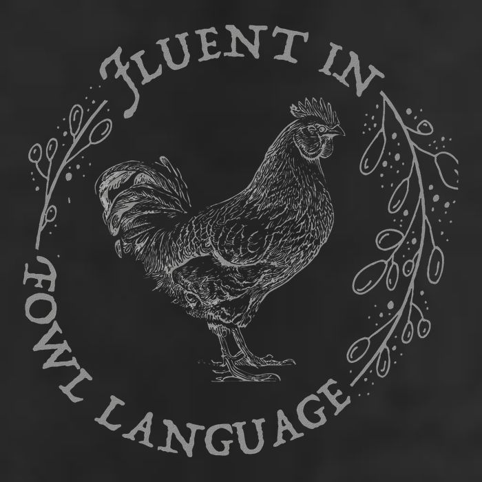 Funny Chicken Fluent In Fowl Language Retro Style 25L Jumbo Tote