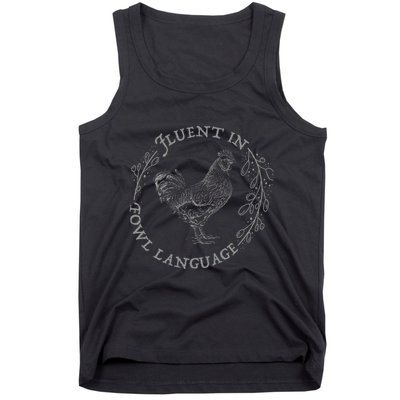 Funny Chicken Fluent In Fowl Language Retro Style Tank Top