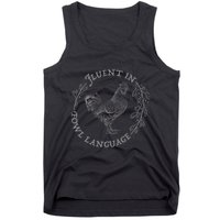 Funny Chicken Fluent In Fowl Language Retro Style Tank Top