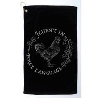 Funny Chicken Fluent In Fowl Language Retro Style Golf Towel