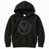 Funny Chicken Fluent In Fowl Language Retro Style Kids Hoodie