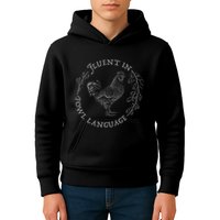 Funny Chicken Fluent In Fowl Language Retro Style Kids Hoodie