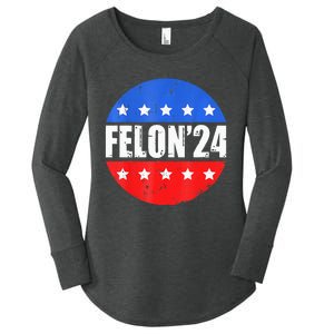 Felon24 Convicted Felon Funny Pro Trump 2024 Women's Perfect Tri Tunic Long Sleeve Shirt